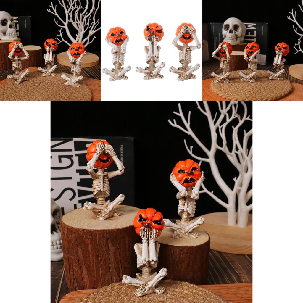 Spooky Pumpkin Head Skeleton Prop For Halloween Events And Festive Home Decor