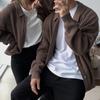 Мужской темно-зеленый вязаный кардиган с лацканами - Модный свитер в корейском стиле для ранней осени