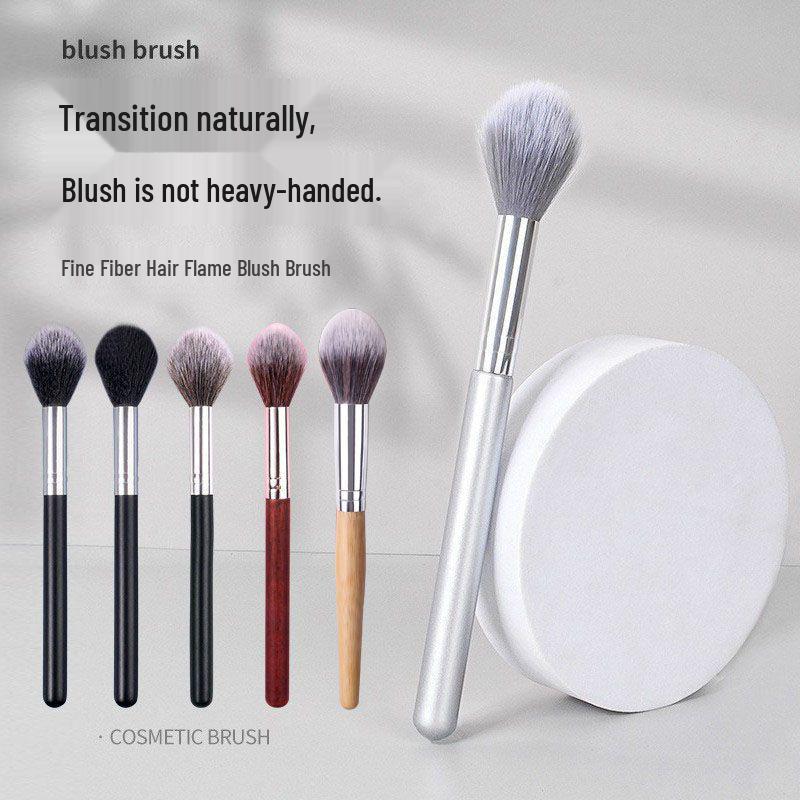 Soft Bristle Highlighter Brush - Portable Blush & Blending Tool for Beginners