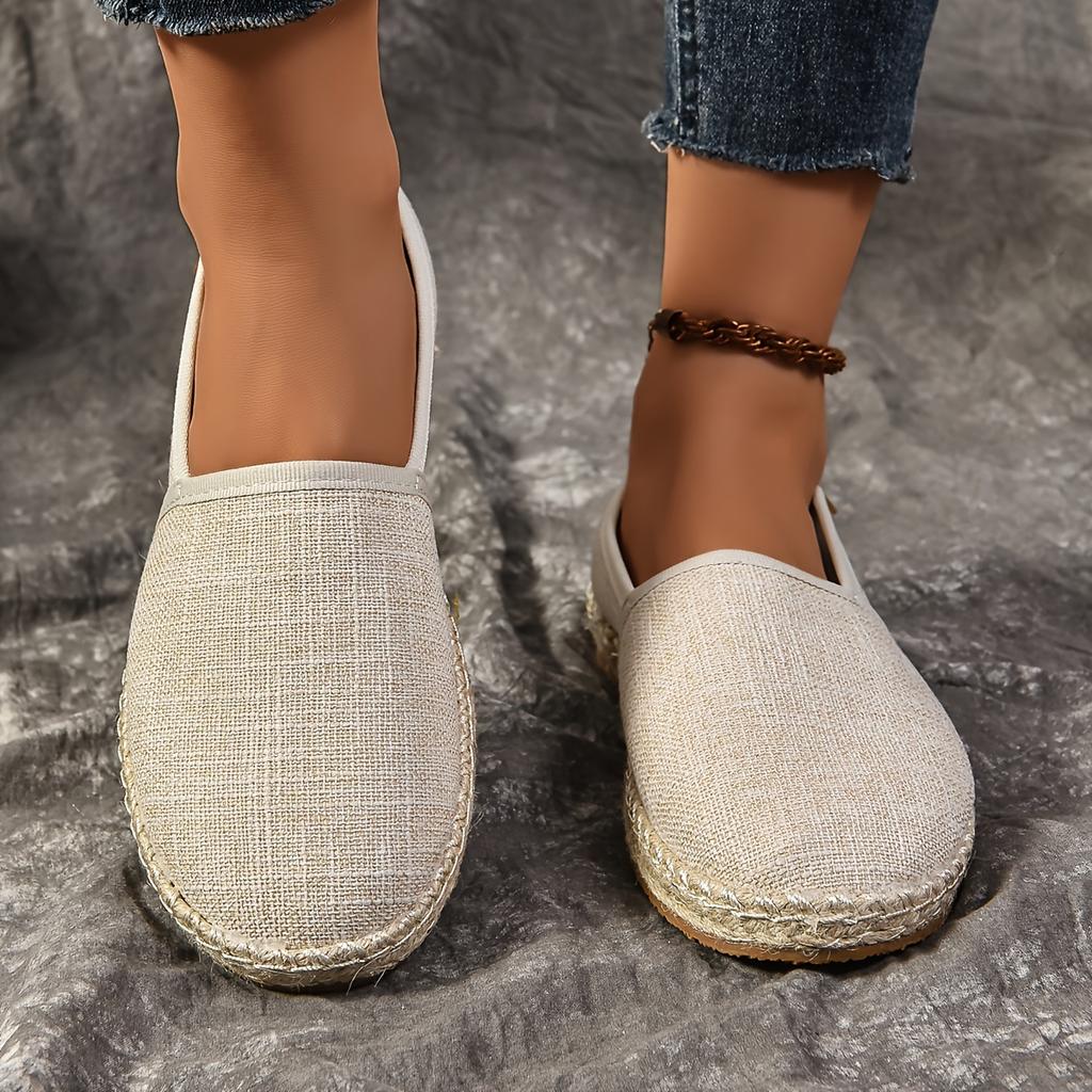 Женские дышащие и удобные повседневные парусиновые эспадрильи с плетеной подошвой, универсальные слипоны