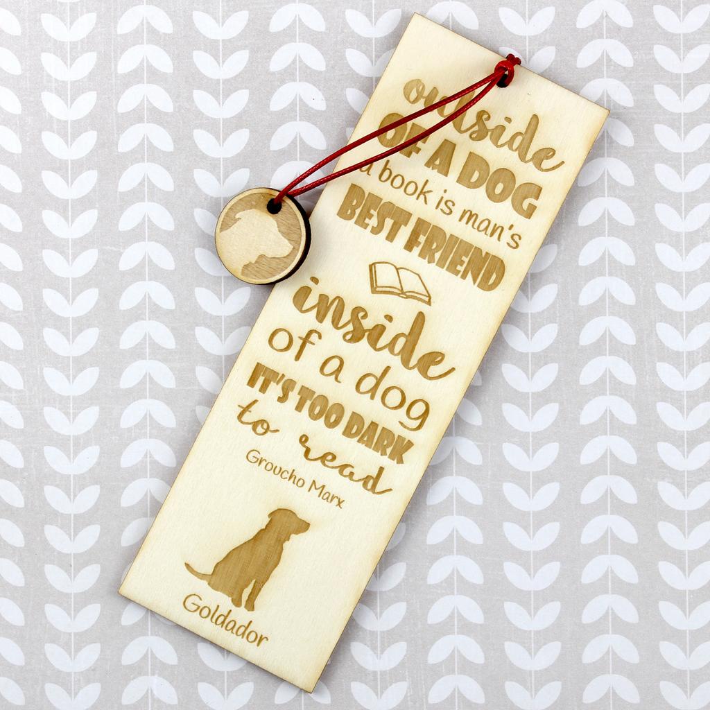 Goldador, Golden Retriever Lab Mix – Dog bookmark, personalized bookmark – Design 02 | Art-Dog