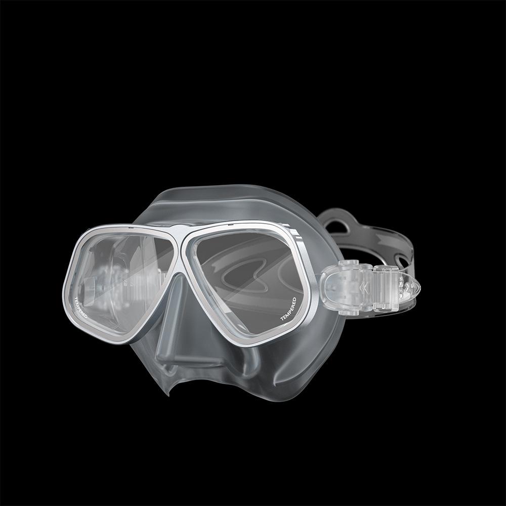 Hot Selling Double Lens Anti-Fog Free Diving Mask Tempered Glass Myopia Lenses Aluminum Alloy Frame Liquid Silicone Spearfishing