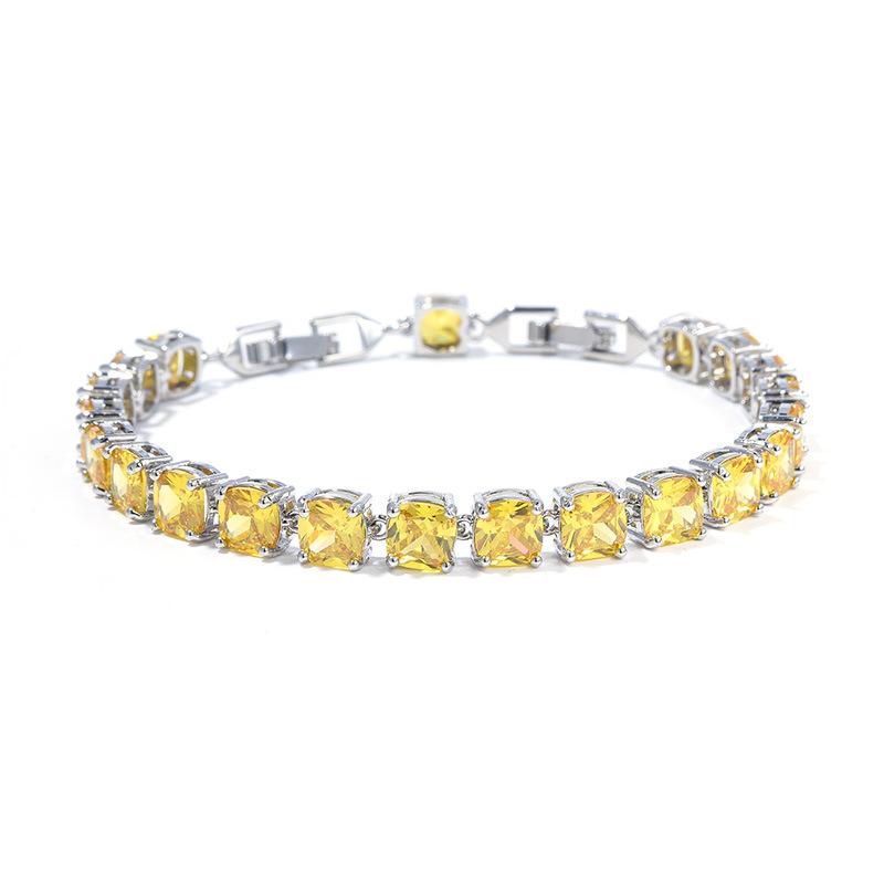 Браслет Kaidimei Color Square Zircon Женский Ювелирные изделия высокого класса Многоцветный