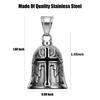 Vintage 3D Design Motorcycle Guardian Bell Retro Wing Design Cross Bell Punk Style Alloy Evil Spirit Trap Bell Men