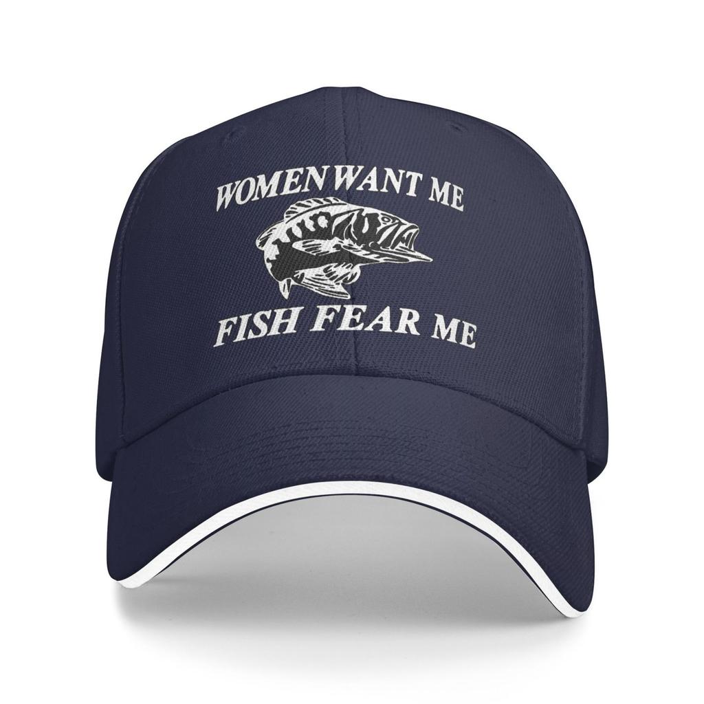 Женская бейсболка Want Me Fish Fear Me Washed, кепка Trucker Hat для взрослых, унисекс, регулируемая, для папы, летняя, дышащая, эластичная