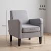 Linen Look Boxy Armchair Light Grey