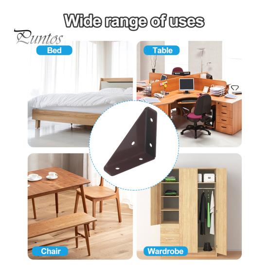 5Pcs Corner Brace Brackets Rustproof Corrosion Resistant Simple Installation 90-Degree Triangle Gusset Corner Brace Fasteners