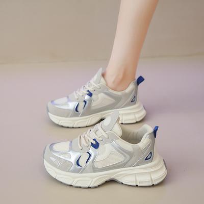 Кроссовки Mesh Surface Clunky, летние новые дышащие студенческие кроссовки, повышающие повседневную обувь