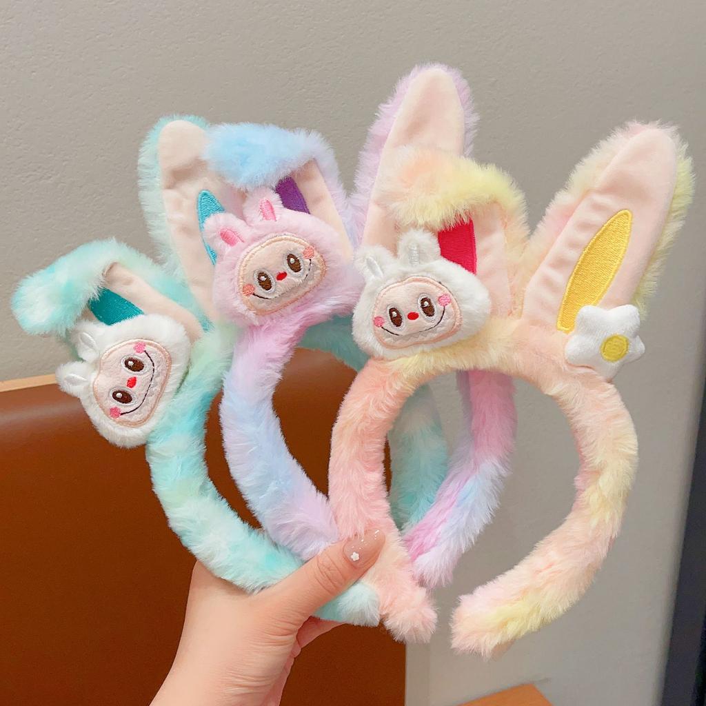 Детские повязки для волос, мультяшные плюшевые повязки для волос, девичьи кроличьи ушки, повязки для умывания