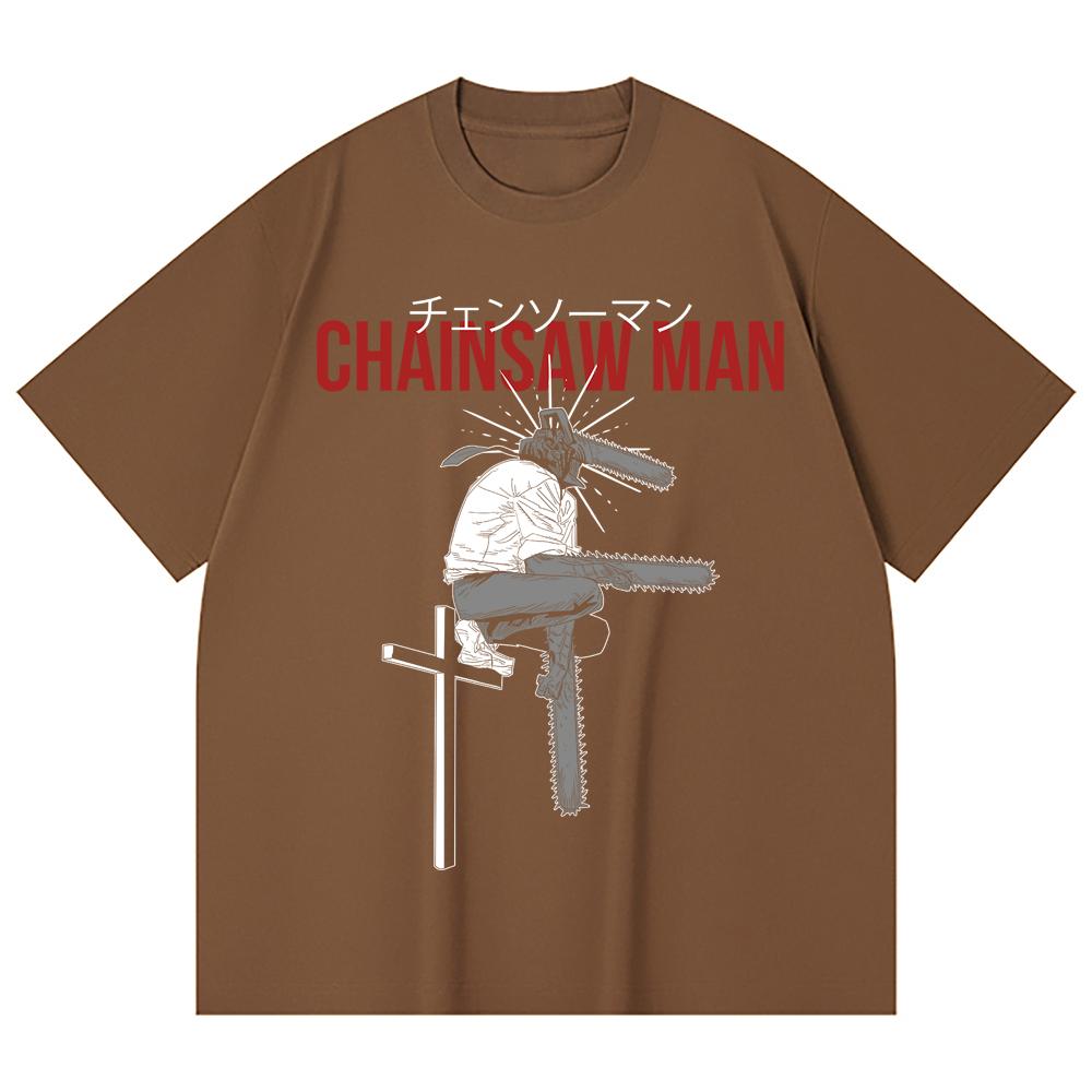 230 Gsm 100% Cotton Chainsaw Man V41 Denji Print Unisex Heavy Cotton T Shirt