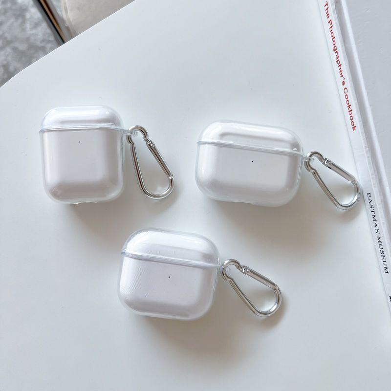 Простой и прозрачный Премиальное ощущение Однотонный Для Airpod 4 3 2 1 AirPod Pro 3 2 Чехол для наушников Пылезащитный Противоударный Брелок