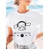 Женский кавайный летний топ с принтом мультфильма Cinnamoroll, с круглым вырезом, коротким рукавом, повседневный