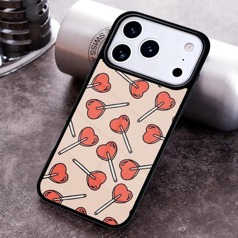 Чехол для телефона с красными леденцами для iPhone 17 16 15 Pro Max Air 14 13 12 11 Plus Ударопрочный Capa Cover