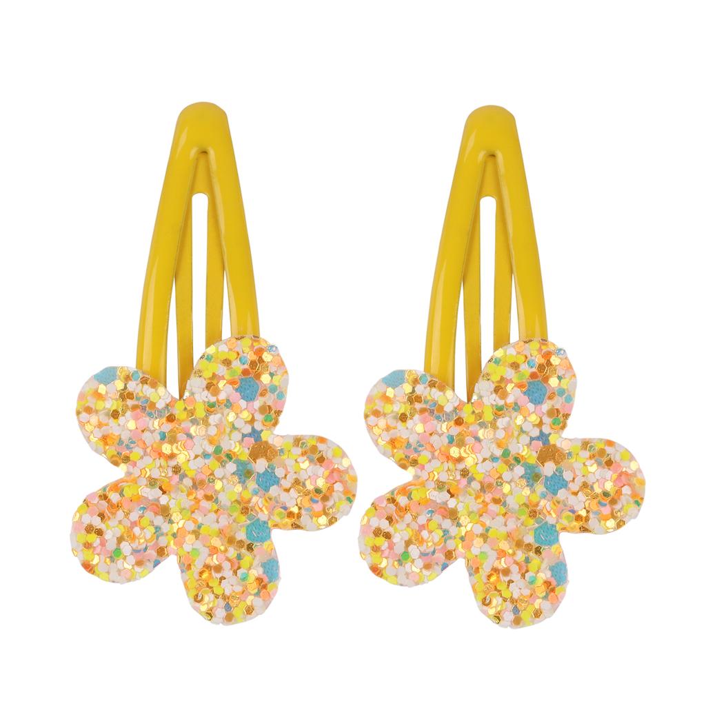 2/10pcs Glitter Flower Hair Clips Cute Children Girls Hairpins Candy Colors Floral Hairclips Kids Barrettes Hair Accessories