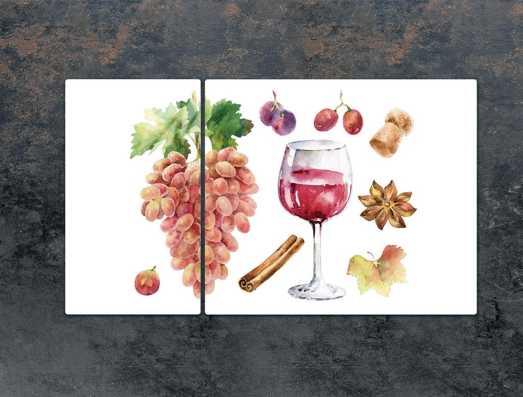 SZKLANA PŁYTA OCHRONNA NA KUCHENKĘ 90x52 WINO