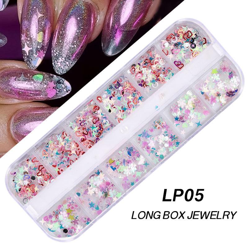 Нейл-арт Love Heart Sequins Symphony Laser Sparkle Small Red Heart Nails Ultra-tony Peach Heart Patch Jewelry