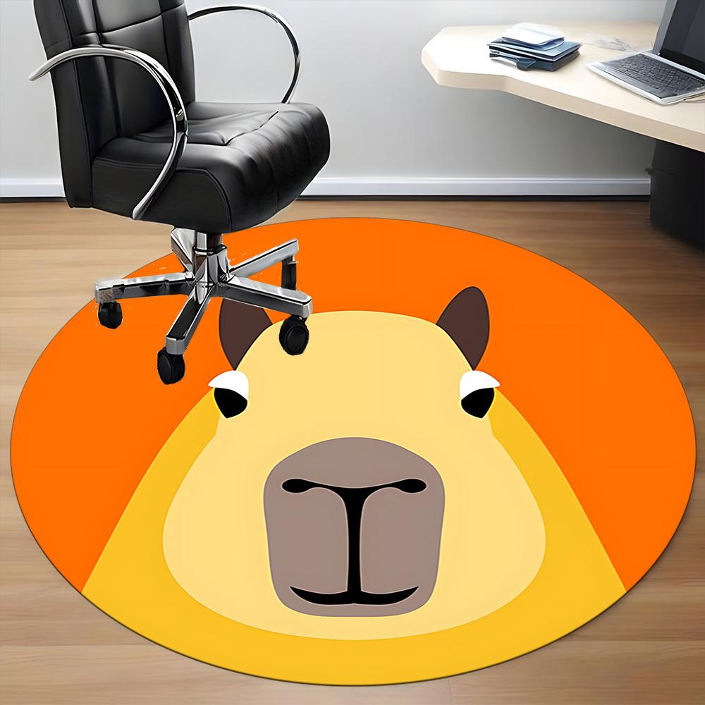 1pc Camel Face Chair Carpet for Office Non Slip, Lightweight, Machine Washable Rug for Office Holiday Decor