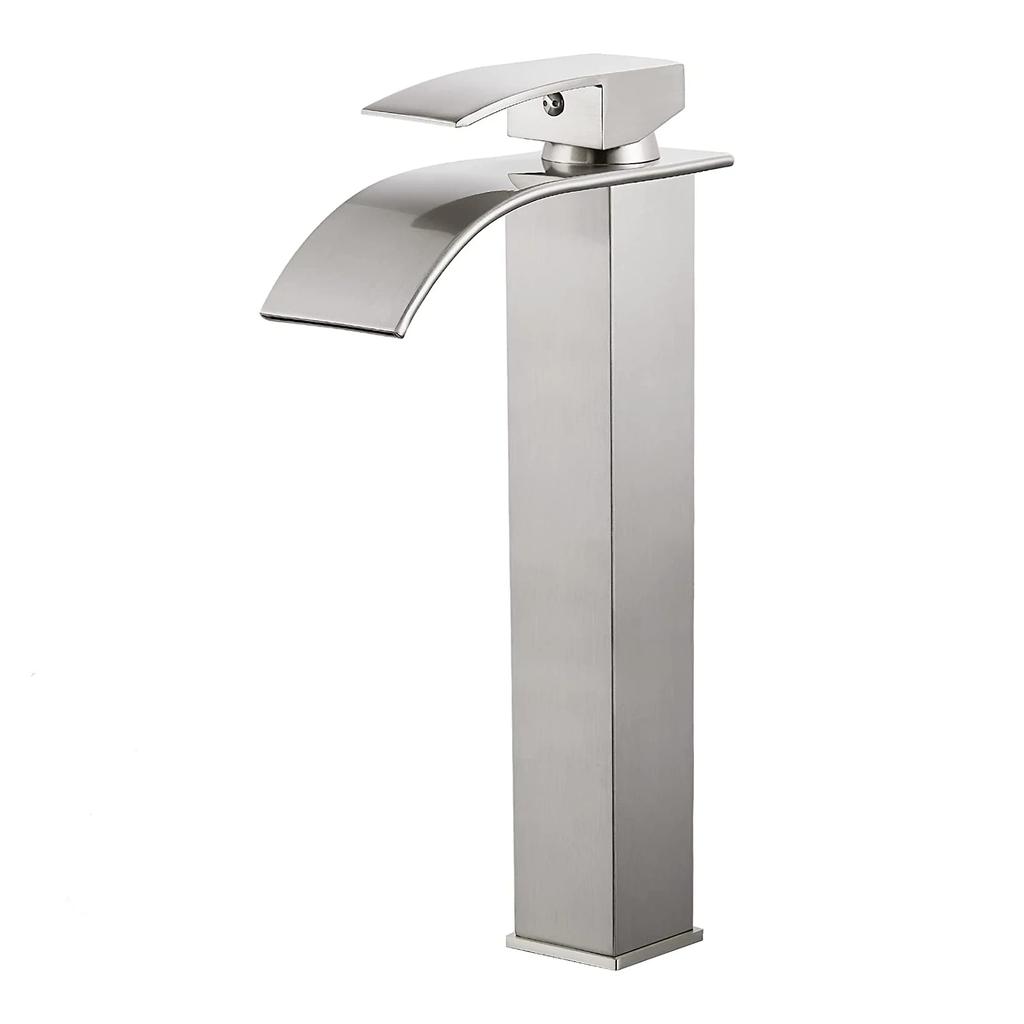 Gold Basin Faucet Deck Mounted Single Lever Bathroom Crane Waterfall Brass Bathroom Tap Hot Cold Water Mixer Taps 503