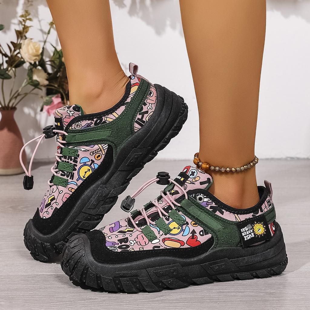 Fashion 2025 Women Lace-Up Casual Sneakers Comfortable Outdoor Sports Shoes Women Anti-slip Walking Shoes Plus Size Zapatos De Mujer
