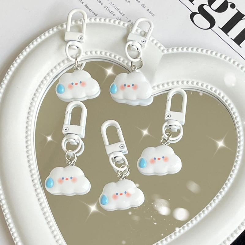 Ins Style Cute Cloud Keychain For Car Keys Accessories Kawaii Creative Keyring For Women Handbag Bag Charms Curtain Key Chains