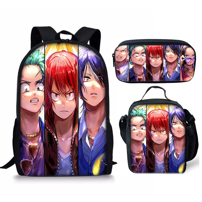 My Hero Academia Student Pack With Polyester Lining And Anime Cartoon Design For Teens