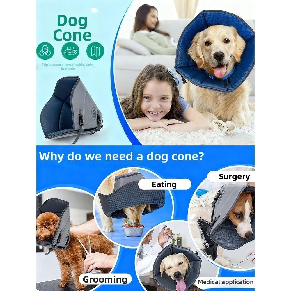 Adjustable Dog Neck Cone Comfortable Fit Neck Protective Circle Wound Recovery Sleeve Rashes