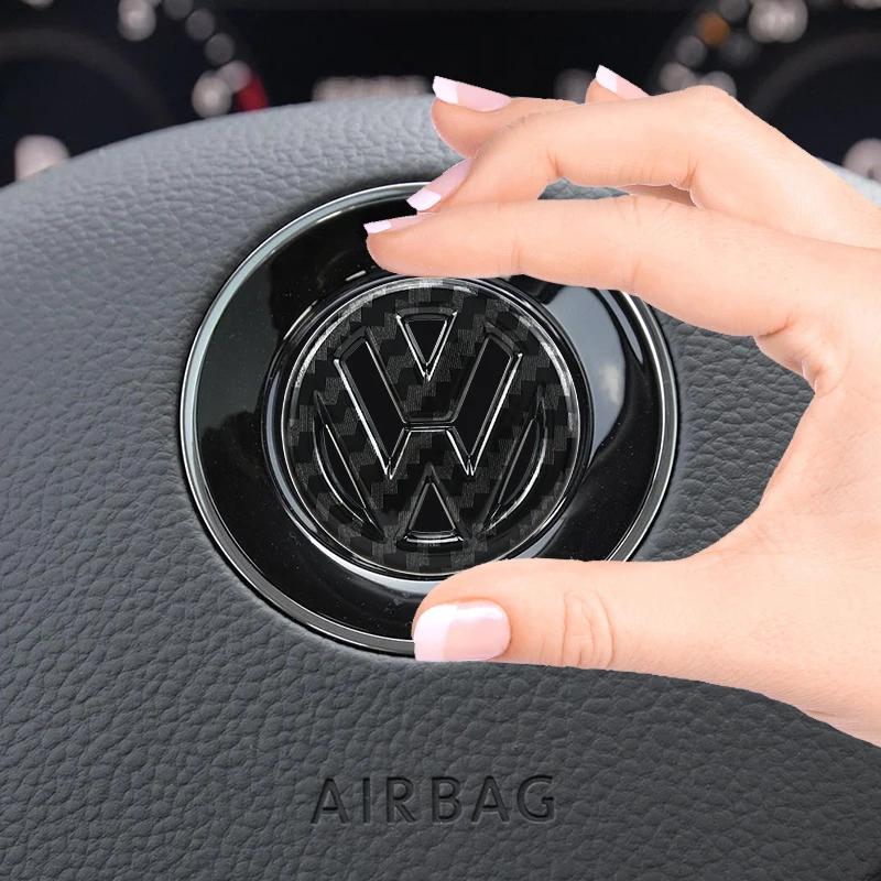 VEMZG1 For VW Volkswagen Jetta MK5 Golf fashion Car ABS Plastic Steering Wheel Logo Circle Trim Sticker For Volkswagen VW Golf Polo Jet