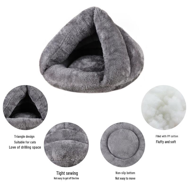 Winter Warm Semi-Enclosed Coral Fleece Pet Bed