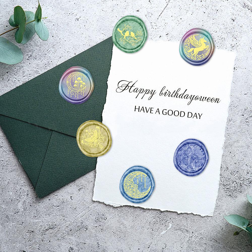 Серия «Луна и животные» Печать из сургуча Змея Слон Кошка Единорог Сменная печать для сургуча 25 мм Латунная головка для Хэллоуина