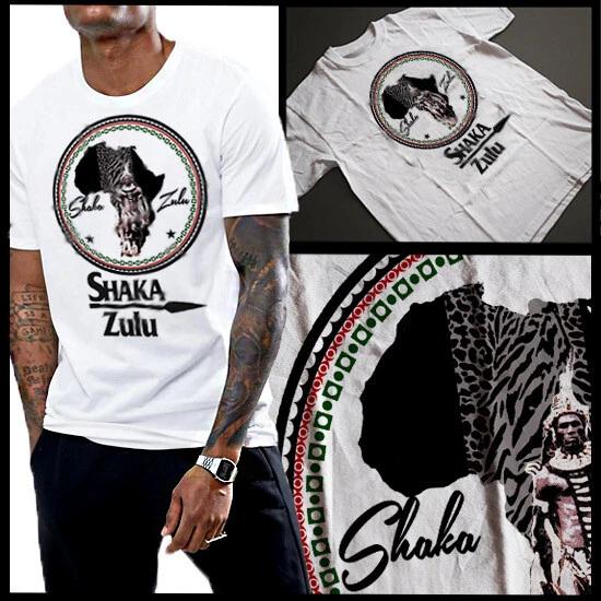 African King Shaka Zulu South African Warrior Pride Of Africa T-Shirt cotton New