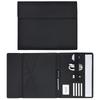 Triple Folder Portfolio Briefcase Skin Feeling PU A4 Padfolio Multifunctional Storage Magnetic Closure ID Business Card iPad
