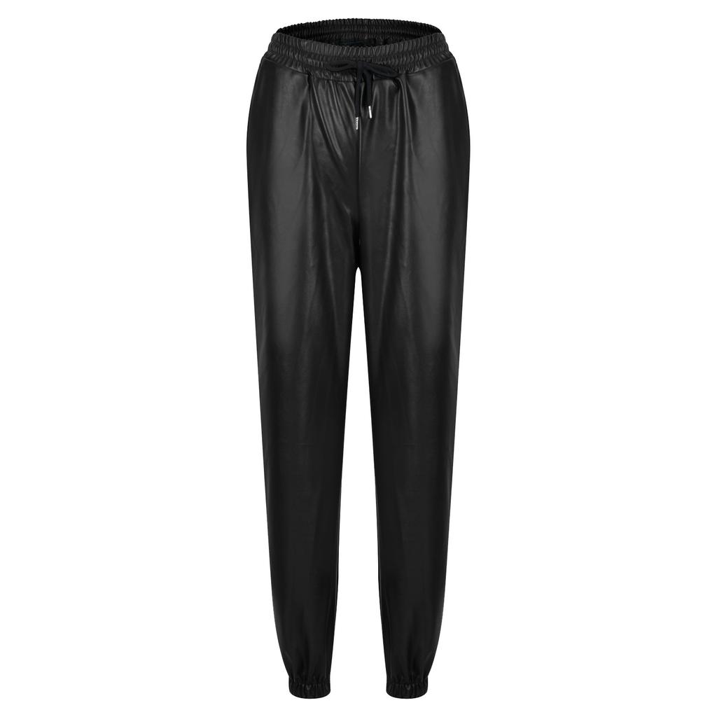 Женские повседневные брюки Harlan Ninth из твердой кожи с тонким шнурком и высокой талией