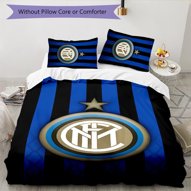 3pcs I-Internazionale Milano (8) Design Cover Set - HD Printed Bedding with 1 Cover and 2 Pillowcases - Perfect for Home and Dorm Decor