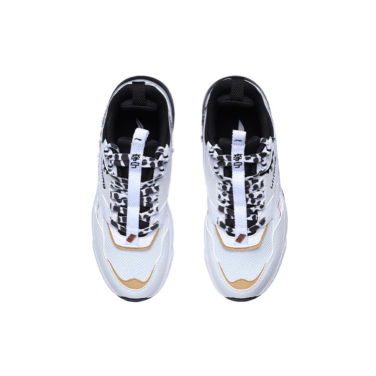 Li Ning 001 Амортизирующие Скользкие Устойчивые к истиранию Низкие Беговые Кроссовки Женские Белый Черный AGCR032-4