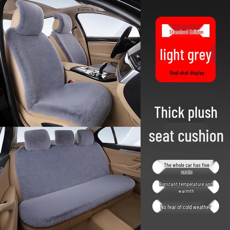 Универсальная плюшевая подушка на автомобильное сиденье: Толстый, Теплый Зимний Чехол из Кроличьего Меха