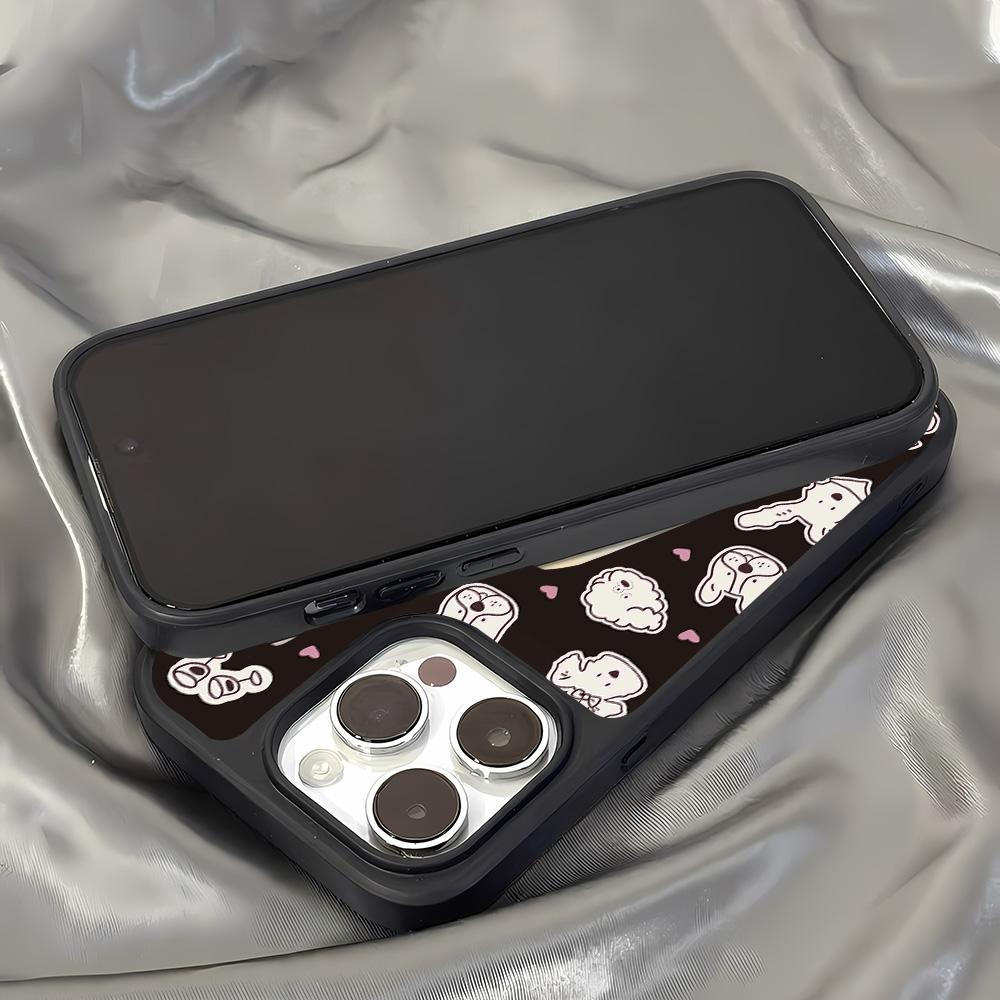Зеркальный чехол для телефона для iPhone 15 11 13 14 для 15 16 Pro Max 12 13 16 Pro Чехол для телефона в милом стиле с облаками, цветами и животными