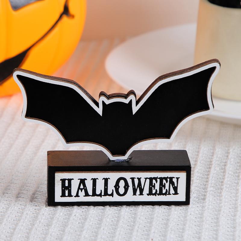 Halloween Spider Bat Wooden Plaque Christmas Ornament Ghost Festival Ghost Party Decoration