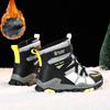 31-40 Children's Winter Large Fashion Outdoor Velcro High Top Plush Warm Cotton Boots Snow Boots