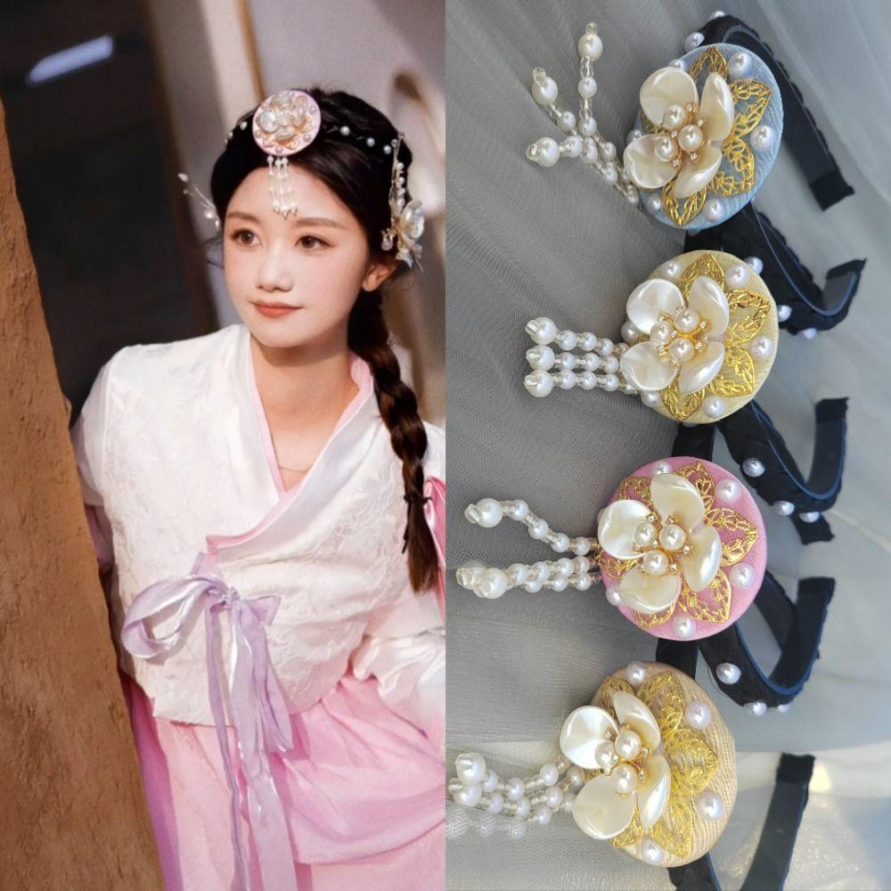 Pearl Hanbok Hairband Tassels Stage Dance Hair Hoop Gift Korean Headband Children