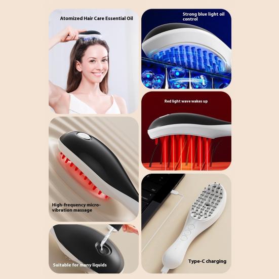 Hair Growth Comb Light Therapy for Thicker Healthier Hair Portable Hair Massager Handheld Scalp Device