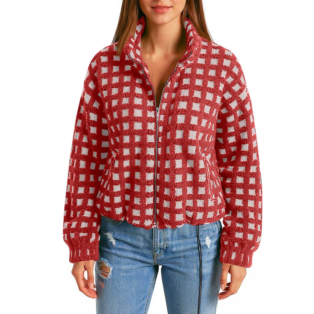 Женский осенне-зимний кардиган из овечьей шерсти с капюшоном на молнии из флиса повседневное пальто