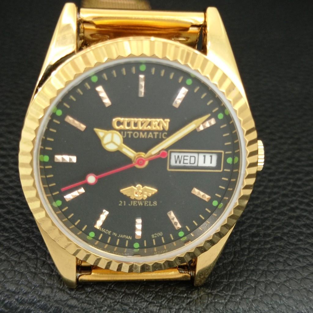 ВИНТАЖНЫЕ АВТОМАТИЧЕСКИЕ ЧАСЫ CITIZEN 8200 ВОССТАНОВЛЕННЫЕ ЯПОНИЯ МУЖСКИЕ С ЧЕРНЫМ ЦИФЕРБЛАТОМ a446776-1