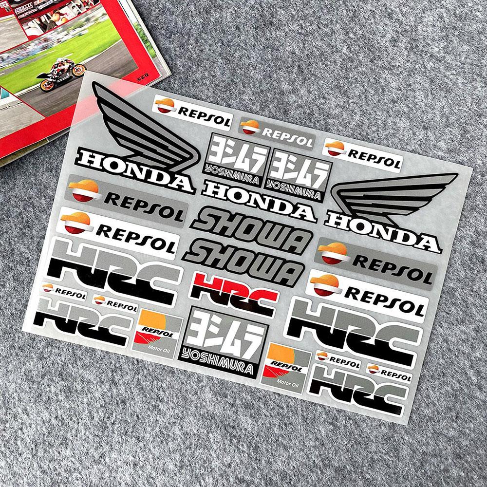 Honda Motorcycle Decoration Reflective Stickers Waterproof Scooter Helmet Decals HRC Modification Accessories Sponsor Stickers akn256