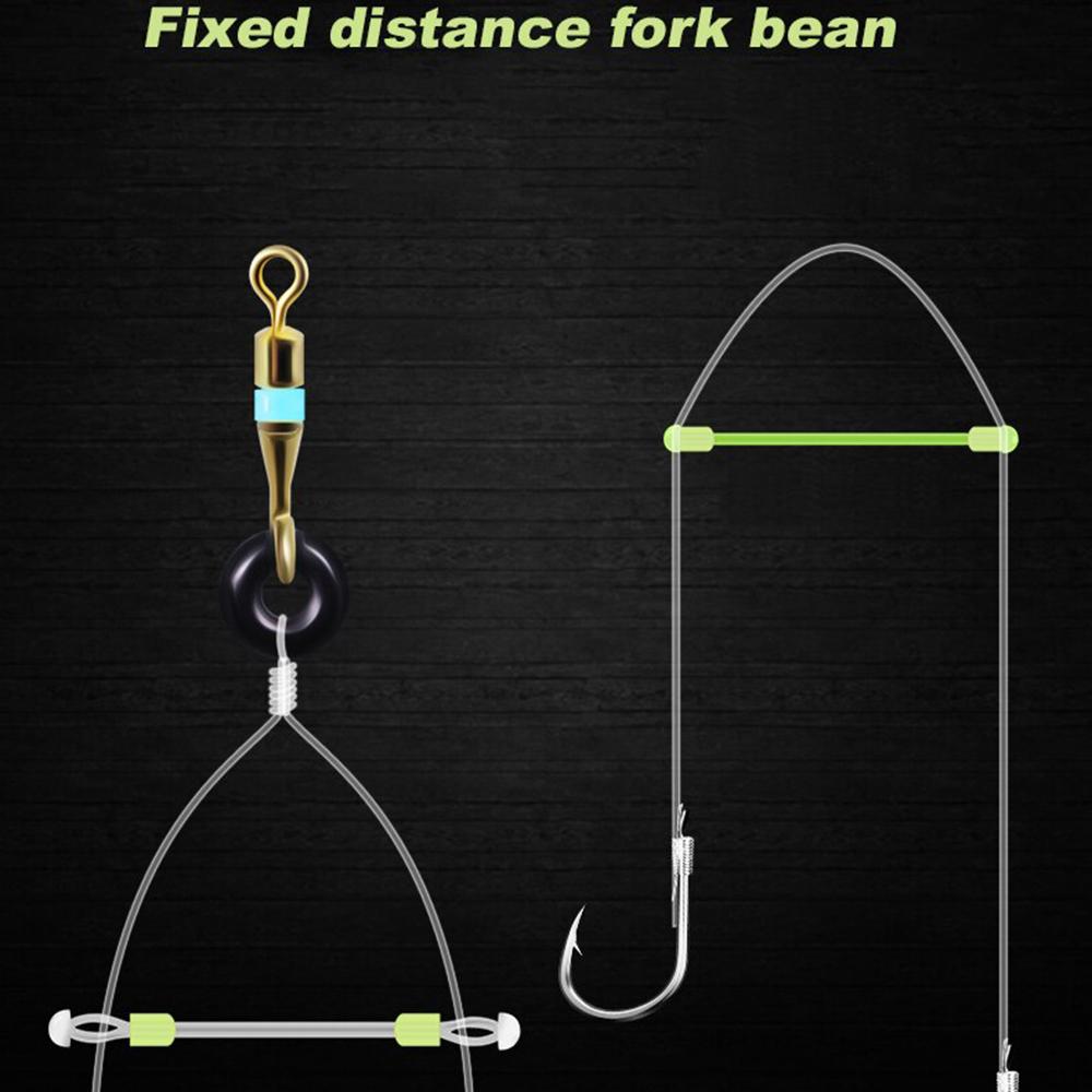 Tool Anti-wrap Beans Silicone Fish Line Separator Double Hook Fish Hook Fixed Distance Splitter