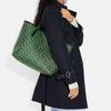 Новая сумка-тоут COACH City с принтом из канвы с покрытием и гладкой кожи, сумка для покупок, дамская сумочка, сумка через плечо, зеленая CF342-IMGRN