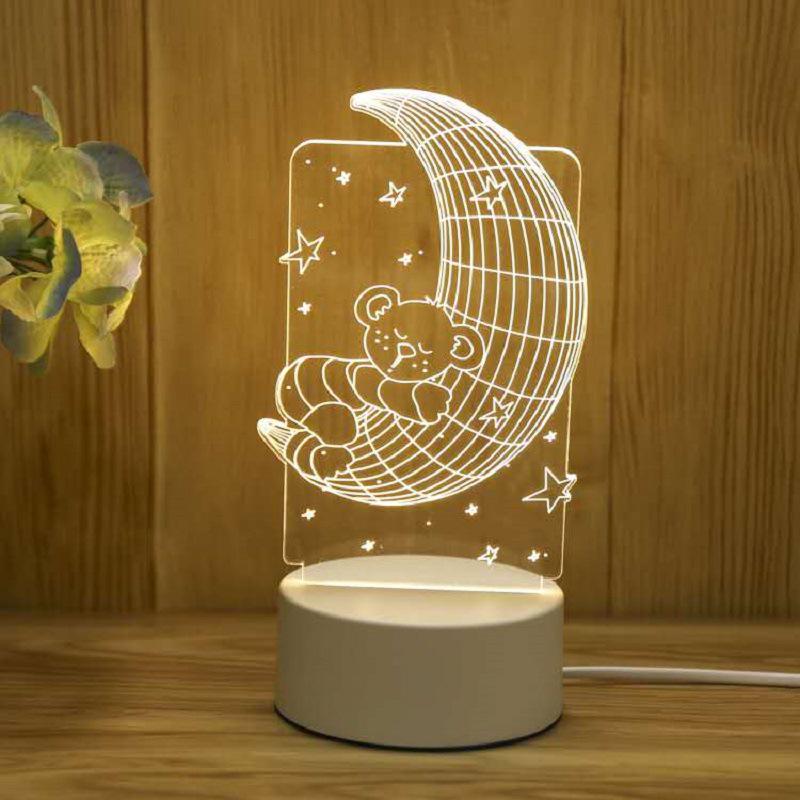 Creative 3D Cartoon Table Lamp – Children's Day Gift, USB Bedside Night Light