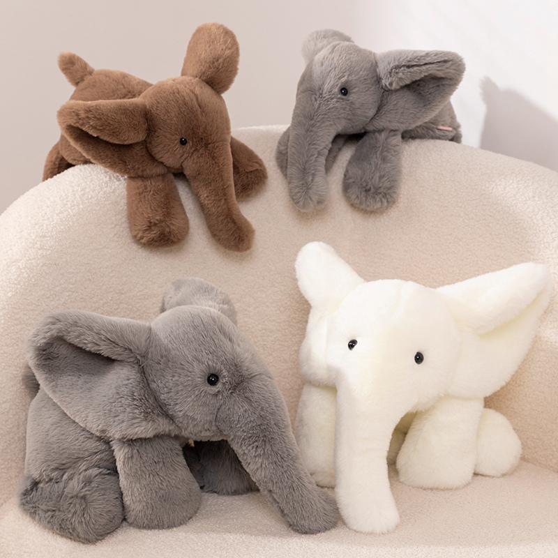 45/60cm Cartoon Lying Down Elephant Plush Toys Cute Soft Funny Stuffed Pillows Dolls For Birthday Festival Gift Room Decor