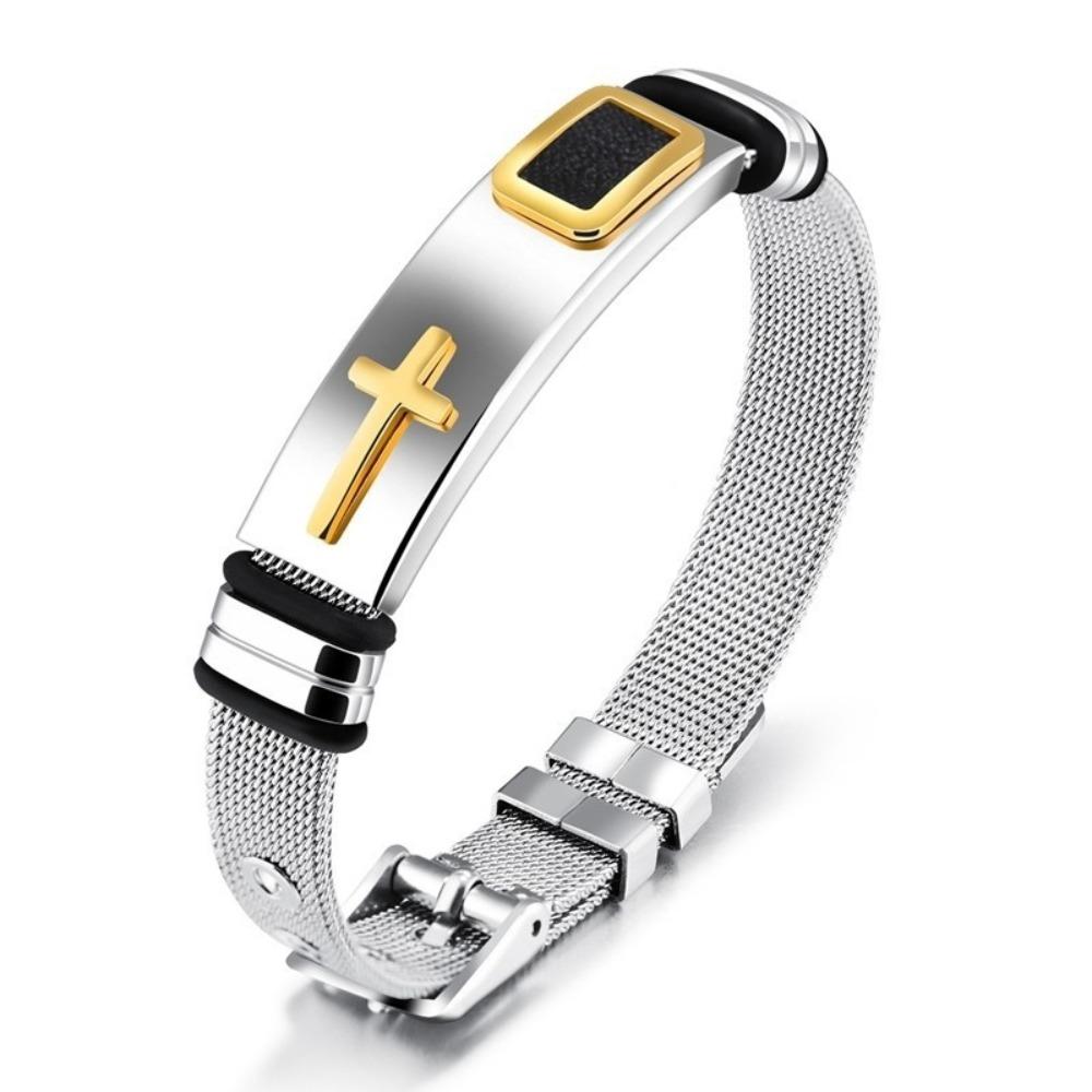 Stainless Steel Religious Bracelet Adjustable Fashion Bracelet Unique Men's Jewelry Friends