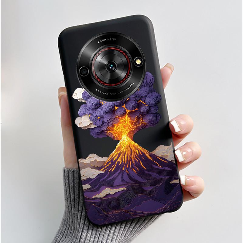 Милый Мультяшный Чехол Для ZTE Blade A75 5G/Nubia Focus 5G/Nubia Calf 5G Печатный Корпус Защитная Крышка Мягкий Силикон Черный Корпус