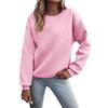 Women's European and American Loose Fit Round Neck Solid Sweatshirt - Autumn/Winter Plus Velvet Long Sleeve Casual Sports Top